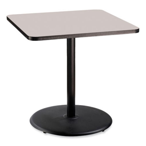 Picture of Cafe Table, 36w x 36d x 36h, Square Top/Round Base, Gray Nebula Top, Black Base, Ships in 7-10 Business Days