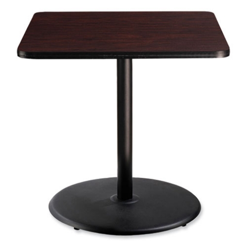 Picture of Cafe Table, 36w x 36d x 36h, Square Top/Round Base, Mahogany Top, Black Base, Ships in 7-10 Business Days