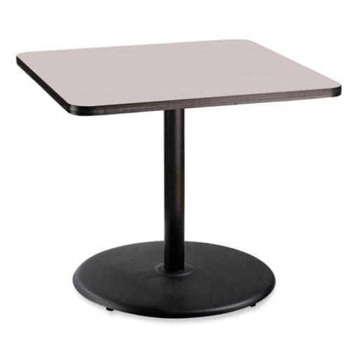 Picture of Cafe Table, 36w x 36d x 30h, Square Top/Round Base, Gray Nebula Top, Black Base, Ships in 7-10 Business Days