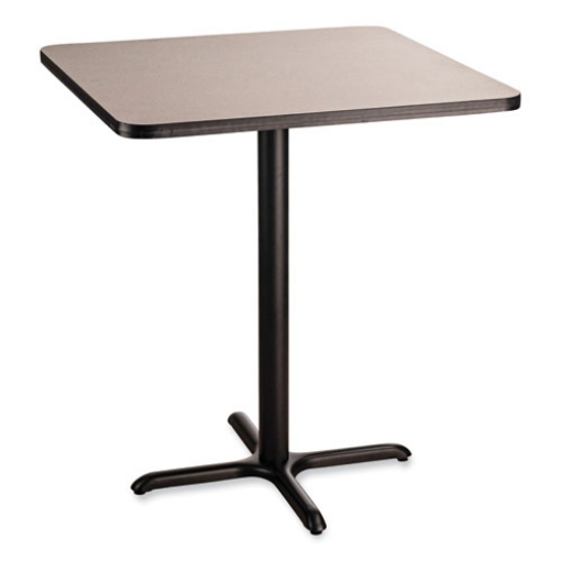 Picture of Cafe Table, 36w x 36d x 42h, Square Top/X-Base, Gray Nebula Top, Black Base, Ships in 7-10 Business Days