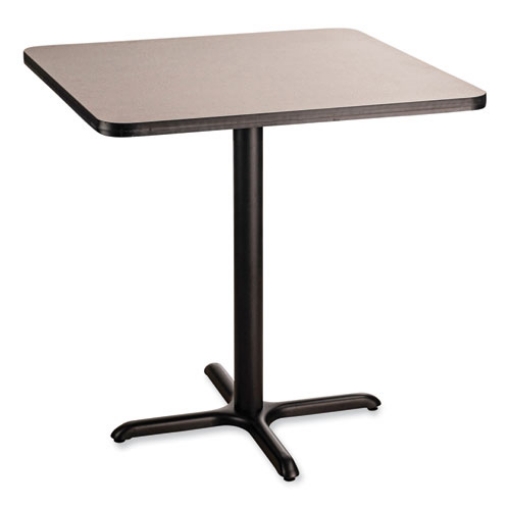 Picture of Cafe Table, 36w x 36d x 36h, Square Top/X-Base, Gray Nebula Top, Black Base, Ships in 7-10 Business Days