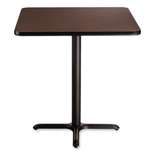 Picture of Cafe Table, 36w x 36d x 36h, Square Top/X-Base, Mahogany Top, Black Base, Ships in 7-10 Business Days