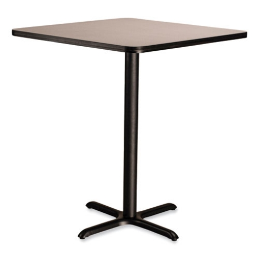 Picture of Cafe Table, 36w x 36d x 30h, Square Top/X-Base, Gray Nebula Top, Black Base, Ships in 7-10 Business Days