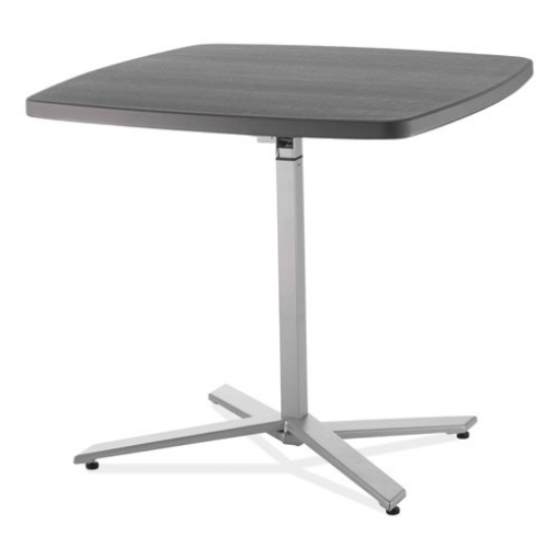 Picture of Cafe Time Adjustable-Height Table, Square, 36w x 36d x 30 to 42h, Charcoal Slate, Ships in 1-3 Business Days