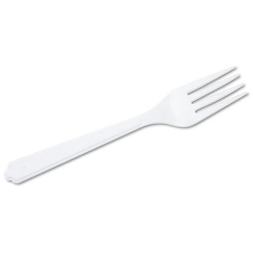 Picture of 7340000221315, Skilcraft, Plastic Flatware, Type Iii, Fork, White, 100/pack