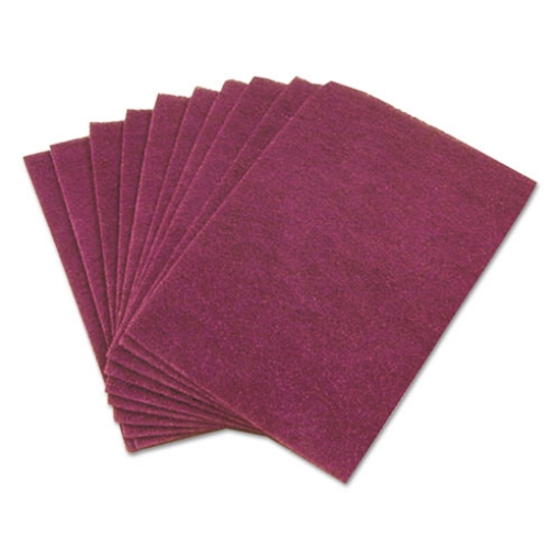 Picture of 7920000452940, Skilcraft, Light Cleaning Scouring Pad, 6 X 9, Nylon, Maroon, 20/carton