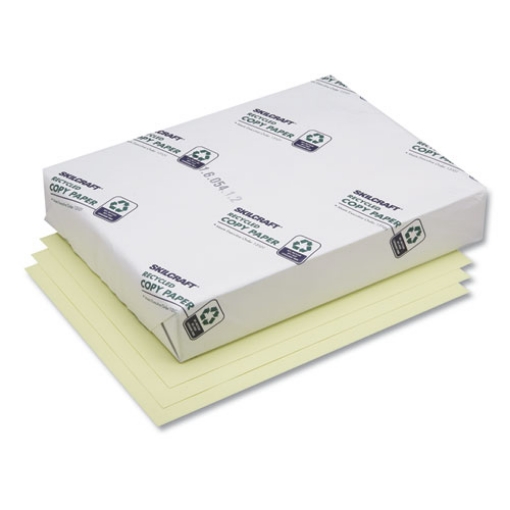 Picture of 7530010775387 SKILCRAFT Bond Paper, 92 Bright, 20 lb Bond Weight, 8.5 x 11, Yellow, 500 Sheets/Ream, 10 Reams/Carton