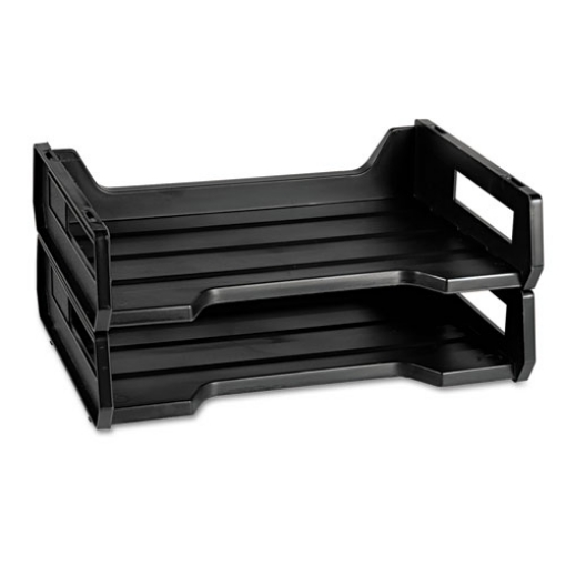Picture of 7520010944307 Skilcraft Plastic Desk Tray, 1 Section, Letter Size Files, 12" X 8.5" X 5", Black, 2/pack