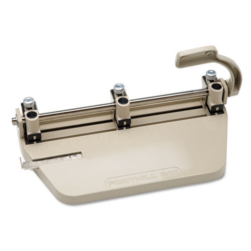 Picture of 7520001393942 Skilcraft Adjustable Medium-Duty Three-Hole Punch, 1/4" Holes, 25-Sheet, Beige