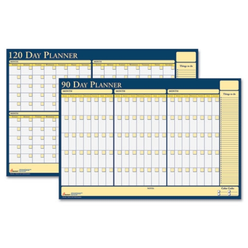 Picture of 7520012074059 Skilcraft 90-Day/120-Day Reversible/erasable Flexible Planner, 36 X 24, White/yellow/blue Sheets, Undated