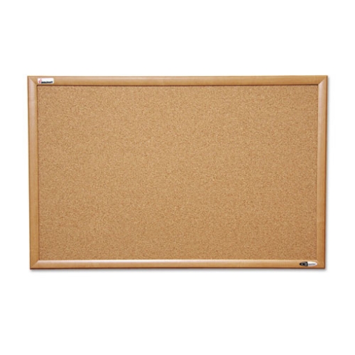 Picture of 7195012182026 SKILCRAFT Quartet Cork Board, 48 x 36, Tan Surface, Oak Wood Frame