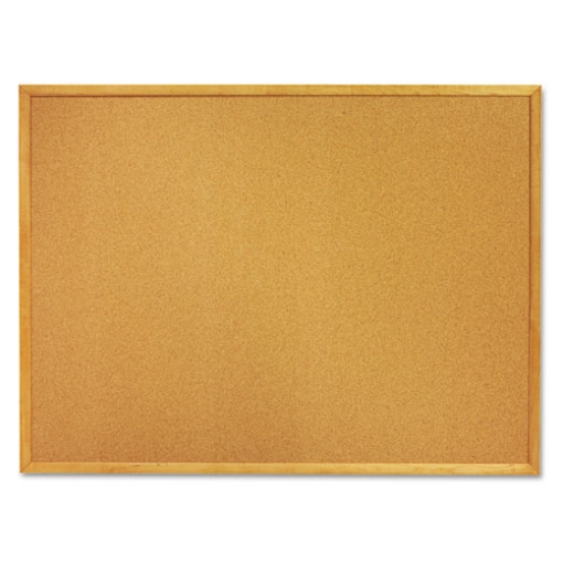 Picture of 7195012354161 SKILCRAFT Quartet Cork Board, 36 x 24, Tan Surface, Oak Wood Frame