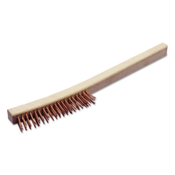 Picture of 7920002555135, SKILCRAFT Wire Brush, Copper Beryllium Alloy Bristles, 6" Brush, 13.5" Wood Handle