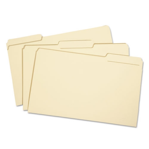 Picture of 7530002822508 SKILCRAFT Manila File Folder, 1/3-Cut Tabs: Assorted, Legal Size, 0.75" Expansion, Manila, 100/Box