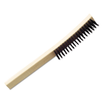 Picture of 7920002915815, SKILCRAFT Wire Deburring Brush, Black Carbon Steel Bristles, 6.75" Brush, 13.5" Tan Plastic Handle