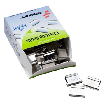 Picture of 7510013174228 SKILCRAFT Clam Clip Refill, Medium, Silver, 50/Box