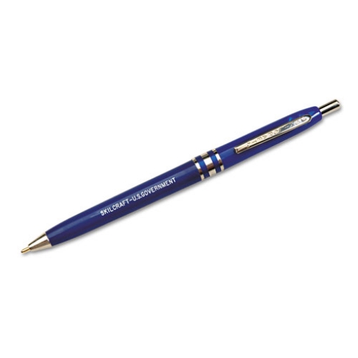 Picture of 7520013322833 Skilcraft U.s. Government Ballpoint Pen, Retractable, Medium 1 Mm, Blue Ink, Blue Barrel, Dozen