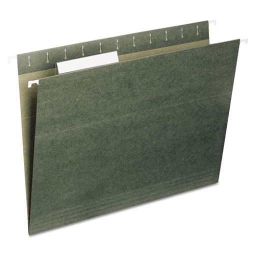 Picture of 7530013649498 SKILCRAFT Hanging File Folder, Letter Size, 1/5-Cut Tabs, Green, 25/Box