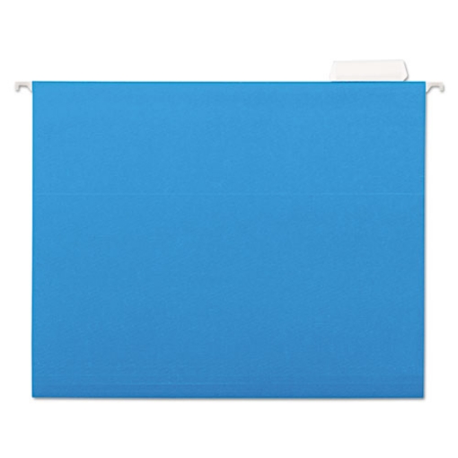 Picture of 7530013649499 SKILCRAFT Hanging File Folder, Letter Size, 1/5-Cut Tabs, Blue, 25/Box