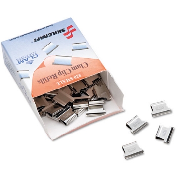 Picture of 7510013926512 SKILCRAFT Clam Clip Refill, Small, Silver, 50/Box