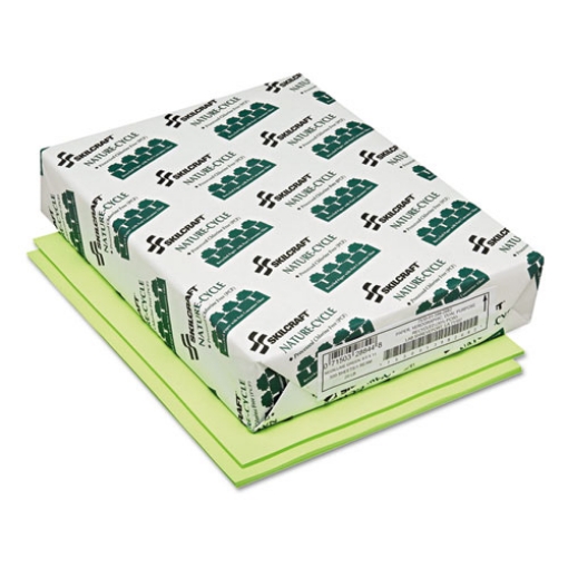 Picture of 7530013982682 SKILCRAFT Neon Colored Copy Paper, 20 lb Bond Weight, 8.5 x 11, Neon Green, 500/Ream