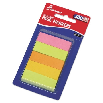 Picture of 7510014214751 Skilcraft Self-Stick Tabs/page Markers, 2", Neon, Assorted, 500/pack