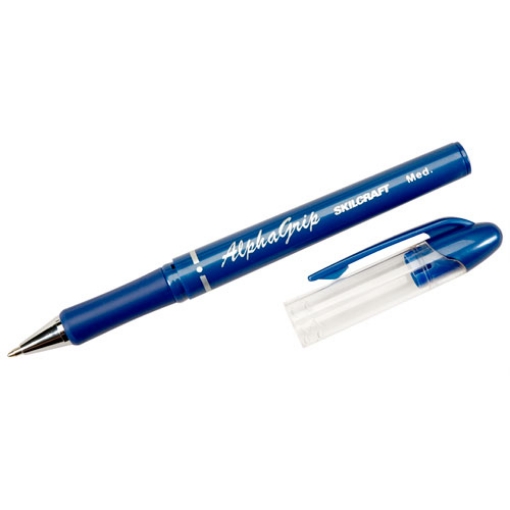 Picture of 7520014244872 Skilcraft Alphagrip Ballpoint Pen, Stick, Medium 1 Mm, Blue Ink, Blue Barrel, Dozen