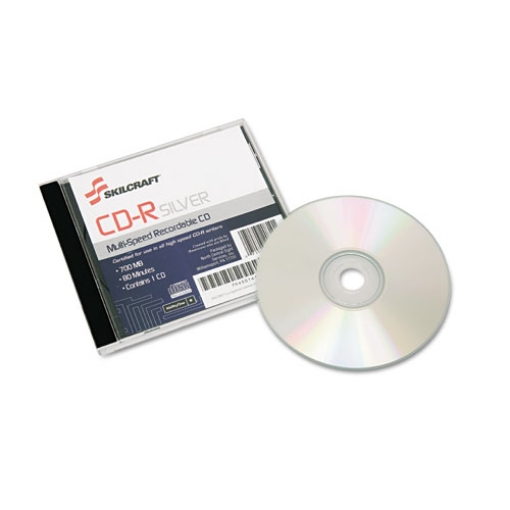 Picture of 7045014445160, Skilcraft Recordable Compact Disc, Cd-R, 700 Mb/80 Min, 52x, Jewel Case, Silver