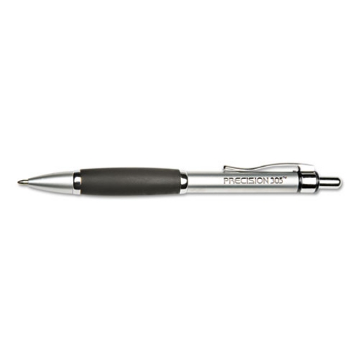 Picture of 7520014457226 Skilcraft Precision 305 Ballpoint Pen, Retractable, Medium 1 Mm, Black Ink, Silver Barrel, Dozen