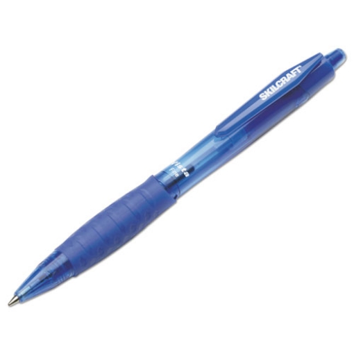 Picture of 7520014457228 Skilcraft Vista Ballpoint Pen, Retractable, Fine 0.7 Mm, Blue Ink, Translucent Blue Barrel, Dozen