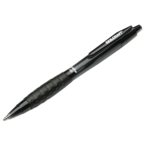 Picture of 7520014457233 Skilcraft Vista Ballpoint Pen, Retractable, Fine 0.7 Mm, Black Ink, Smoke Barrel, Dozen