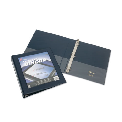 Picture of 7510014621385 Skilcraft Framed Slant-D Ring View Binder, 3 Rings, 1.5" Capacity, 11 X 8.5, Navy Blue