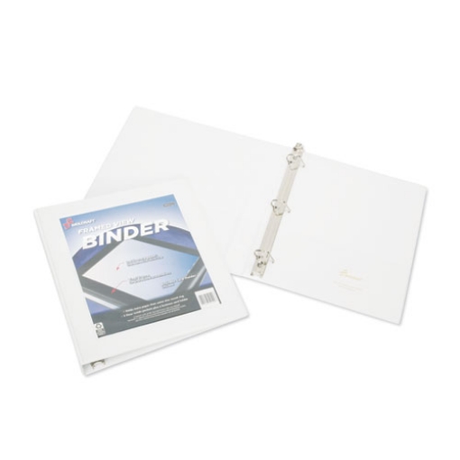 Picture of 7510014621387 Skilcraft Framed Slant-D Ring View Binder, 3 Rings, 0.5" Capacity, 11 X 8.5, White