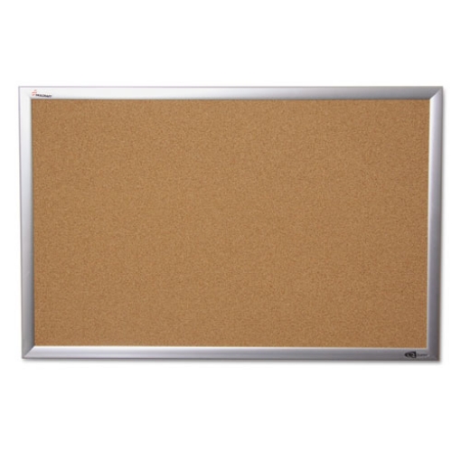 Picture of 7195014840005 SKILCRAFT Quartet Cork Board, 24 x 36, Tan Surface, Anodized Aluminum Frame