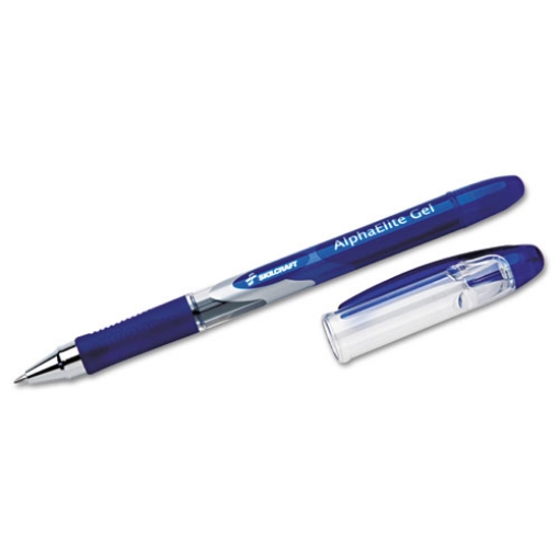 Picture of 7520015005212 Skilcraft Alphaelite Gel Pen, Stick, Medium 0.7 Mm, Blue Ink, Blue/clear Barrel, Dozen