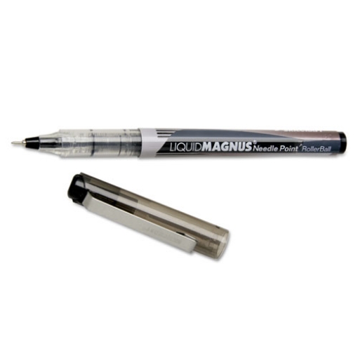 Picture of 7520015068494 SKILCRAFT Liquid Magnus Needle Tip Hybrid Gel Pen, Stick, Extra-Fine 0.5 mm, Black Ink, Clear/Black Barrel, DZ