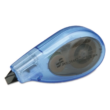 Picture of 7510015117930 SKILCRAFT Correction Tape, NonRefillable, Adj Tip, Blue/Translucent Black Applicator