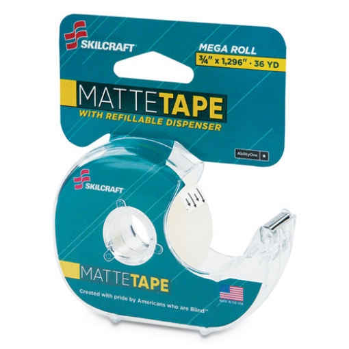 Picture of 7520015167575 Skilcraft Tape With Dispenser, 1" Core, 0.75" X 36 Yds, Matte Clear