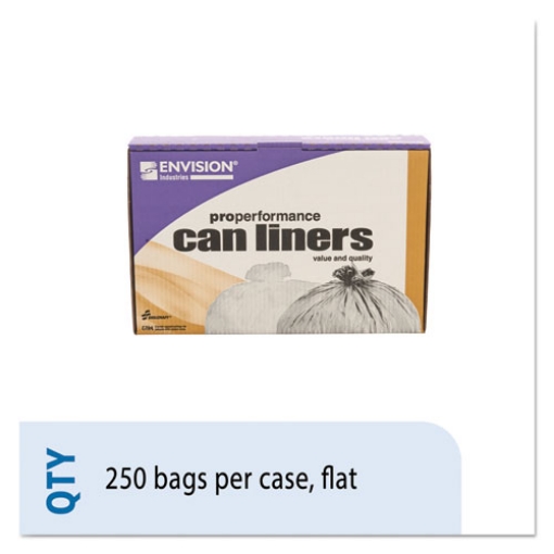 Picture of 8105015171353, Skilcraft Low Density Trash Can Liners, 33 Gal, 0.8 Mil, 33" X 39", Clear, 250/box