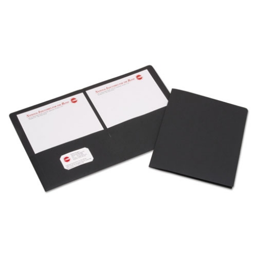Picture of 7510015552905 Skilcraft Double Pocket Portfolio, 0.38" Capacity, 11 X 8.5, Black, 25/box