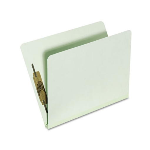 Picture of 7530015567913 SKILCRAFT Top Tab File Folder, 1" Expansion, 2 Fasteners, Letter Size, Light Green Exterior, 25/Box