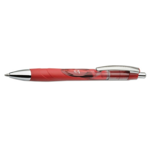 Picture of 7520015646054 SKILCRAFT VISTA Gel Pen, Retractable, Medium 0.7 mm, Red Ink, Red/Clear Barrel, Dozen