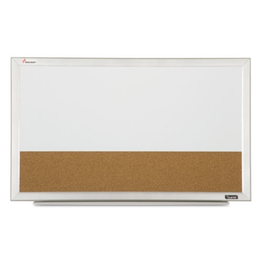 Picture of 7110015680402 SKILCRAFT Quartet Cubicle Combination Boards, 22 x 32, Tan/White Surface, White Aluminum Frame
