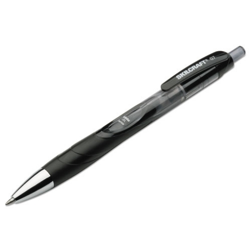 Picture of 7520015745970 SKILCRAFT VISTA Secure Gel Pen, Retractable, Medium 0.7 mm, Black Ink, Smoke/Black Barrel, 3/Pack