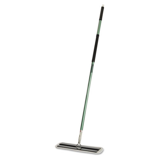 Picture of Skilcraft 3m Easy Scrub Flat Mop Tool, 16" Wide White Microfiber Head, 54" Green Aluminum Handle