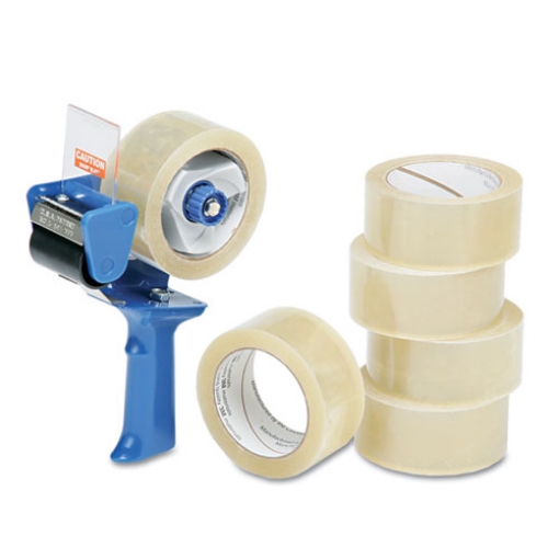 Picture of 7510015796872 Skilcraft Commercial Package Sealing Tape With Pistol Grip Dispenser, 3" Core, 2" X 55 Yds, Clear, 6/Pack