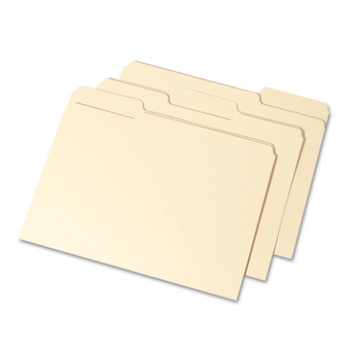 Picture of 7530015833820 SKILCRAFT Manila Interior Height Folders, 1/3-Cut Tabs: Assorted, Letter Size, Manila, 100/Box