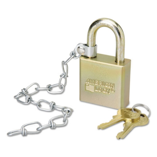 Picture of 5340015881010, Padlock With Attached Chain, 1.75" Wide, Steel