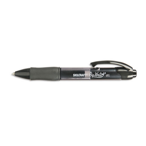 Picture of 7520015882363 SKILCRAFT Bio-Write Gel Pen, Retractable, Medium 0.7 mm, Black Ink, Translucent Black Barrel, Dozen