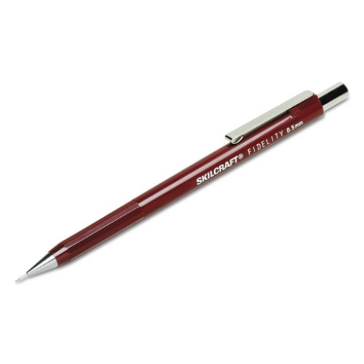 Picture of 7520005901878 SKILCRAFT Fidelity Push-Action Mechanical Pencil, 0.5 mm, F (#2.5), Black Lead, Burgundy Barrel